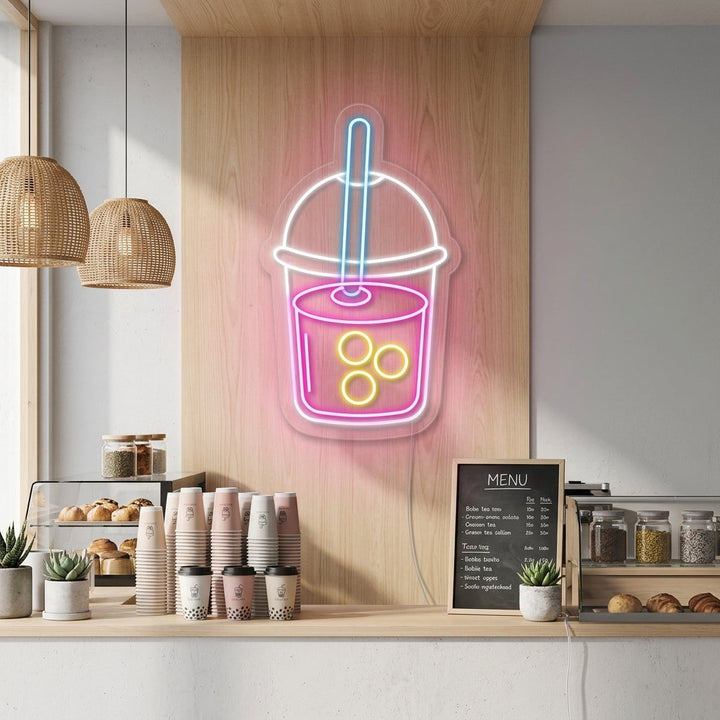 "Tazza Di Tè Boba" Insegna al neon