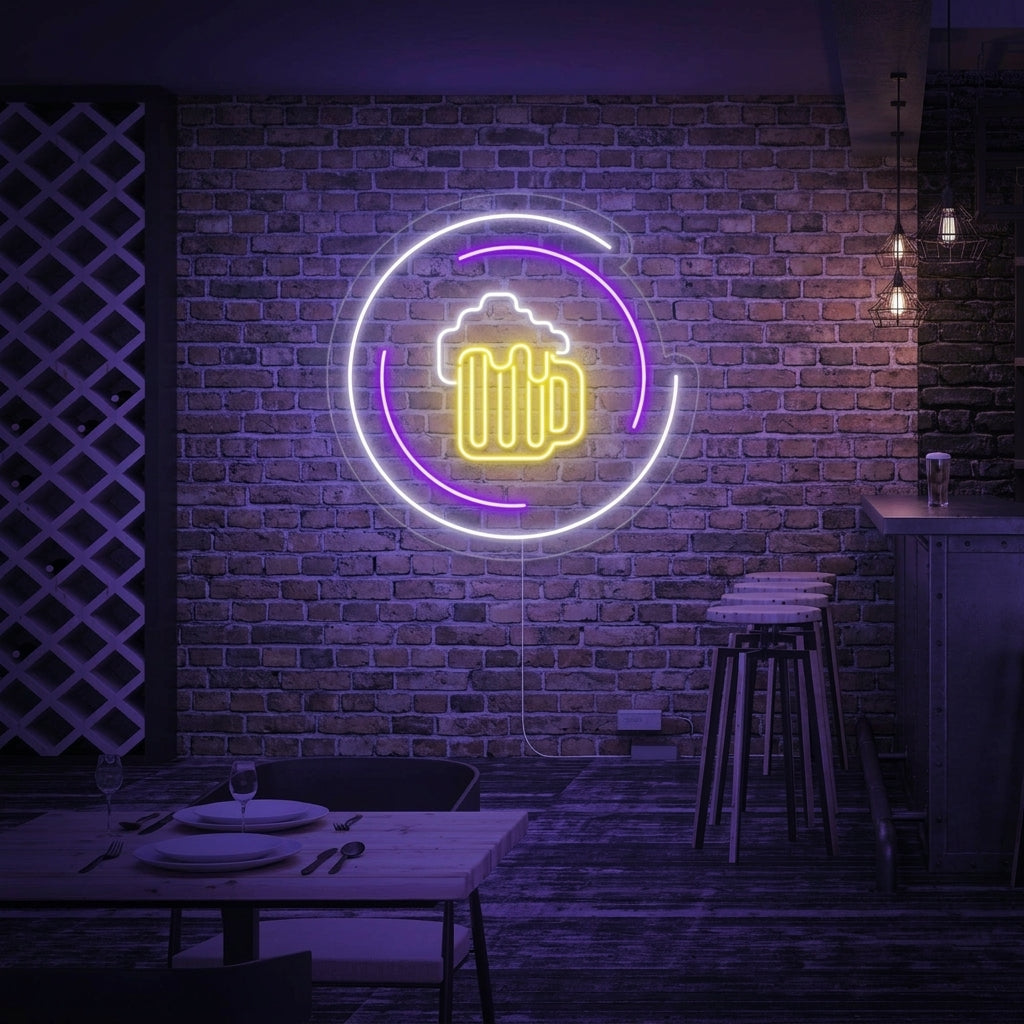 "Boccale Di Birra, Bar" Insegna al neon