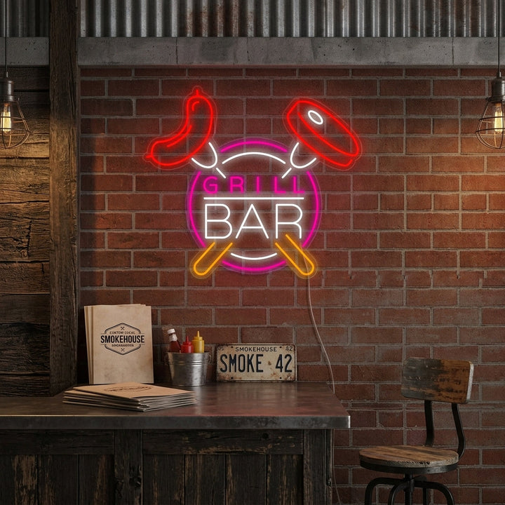 "Grill Bar" Insegna al neon