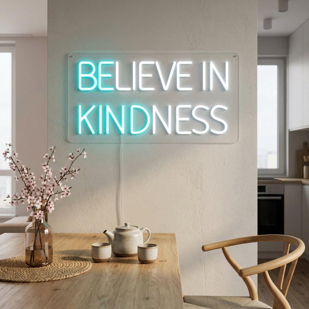 "DELIEVE IN KINDNESS" Insegna al neon