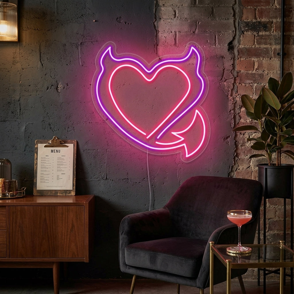 "Cuore Di Diavolo" Insegna al neon