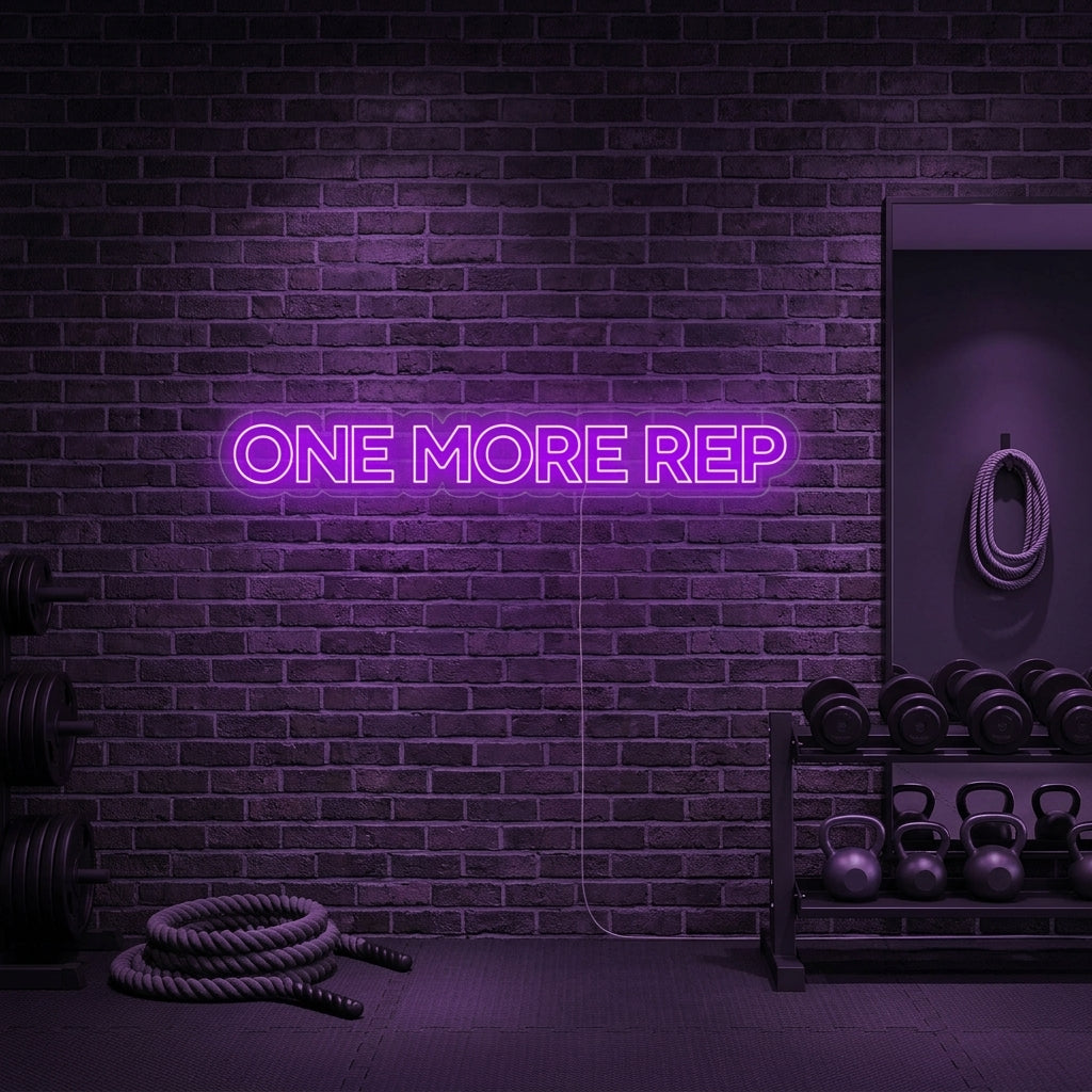 "One More Rep, Decorazioni Palestra, Citazioni Palestra, Citazioni Fitness, Citazioni Allenamento" Insegna al neon