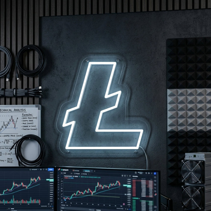 "Criptovaluta Litecoin (LTC)" Insegna al neon