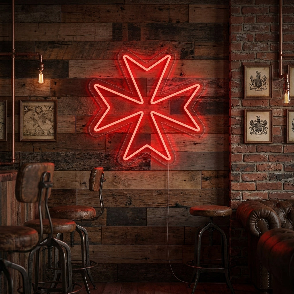 "Croce Maltese" Insegna al neon