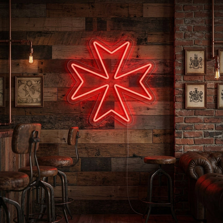 "Croce Maltese" Insegna al neon