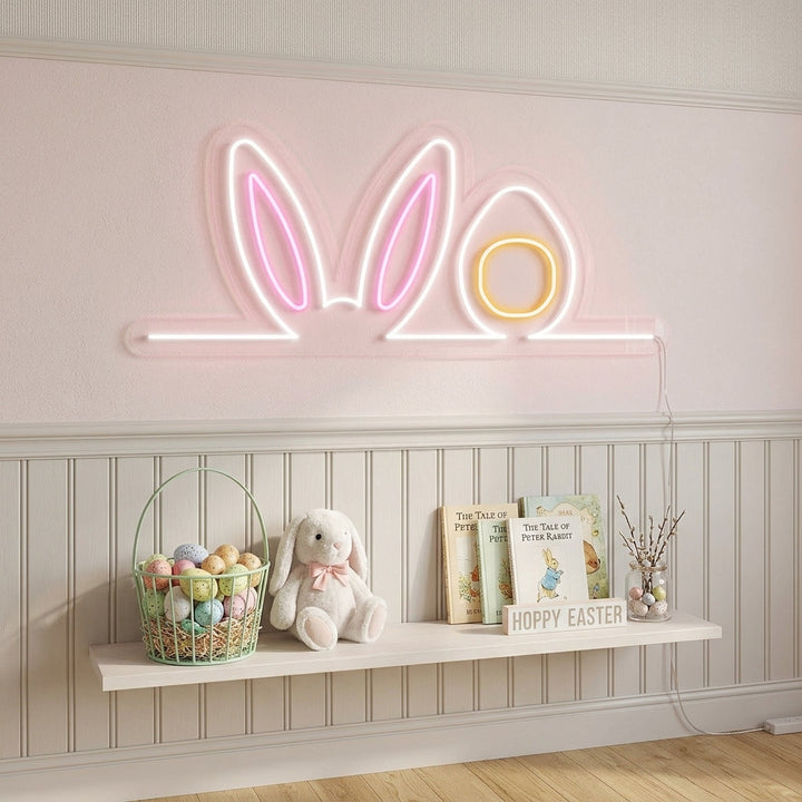 "Orecchie Da Coniglio Pasquale" Insegna al neon
