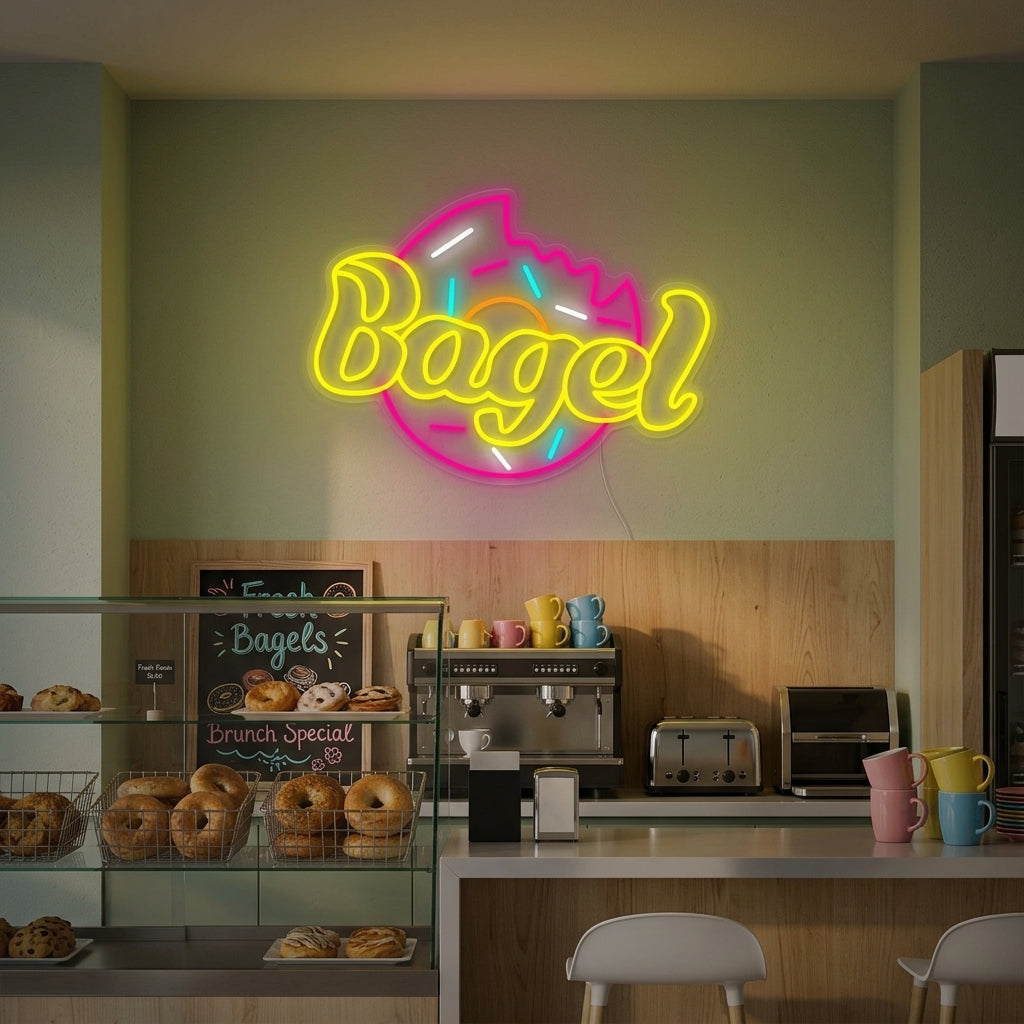 "Bagel Per Pasticceria" Insegna al neon