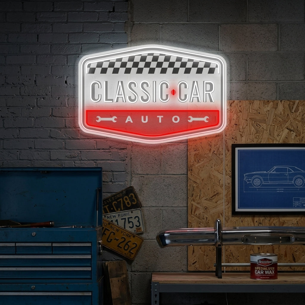 "Classic Car" Insegna al neon