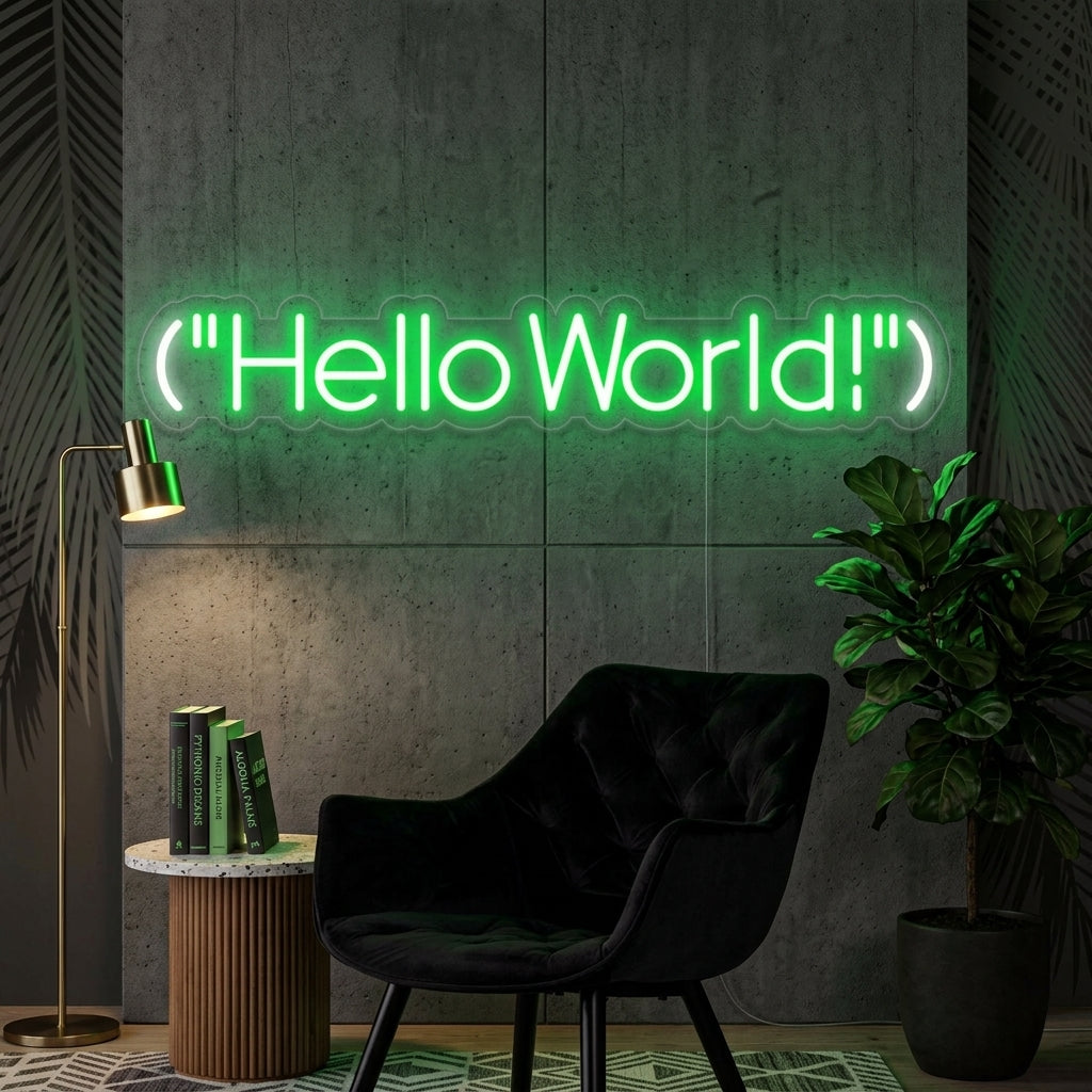 "Hello World" Insegna al neon