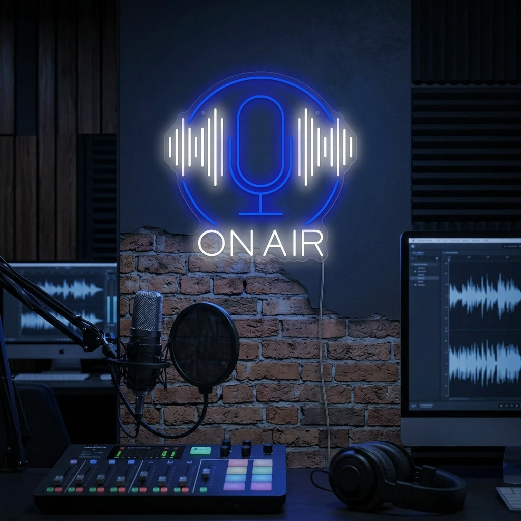 "Podcast in onda" Insegna al neon