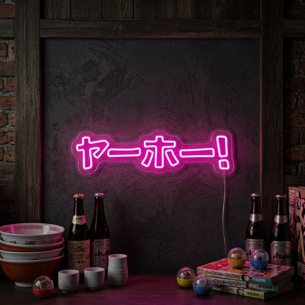 "JAPANESE KATAKANA YAHOO" Insegna al neon