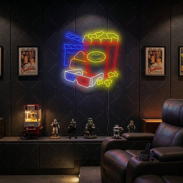 "Cinema Movie Time" Insegna al neon