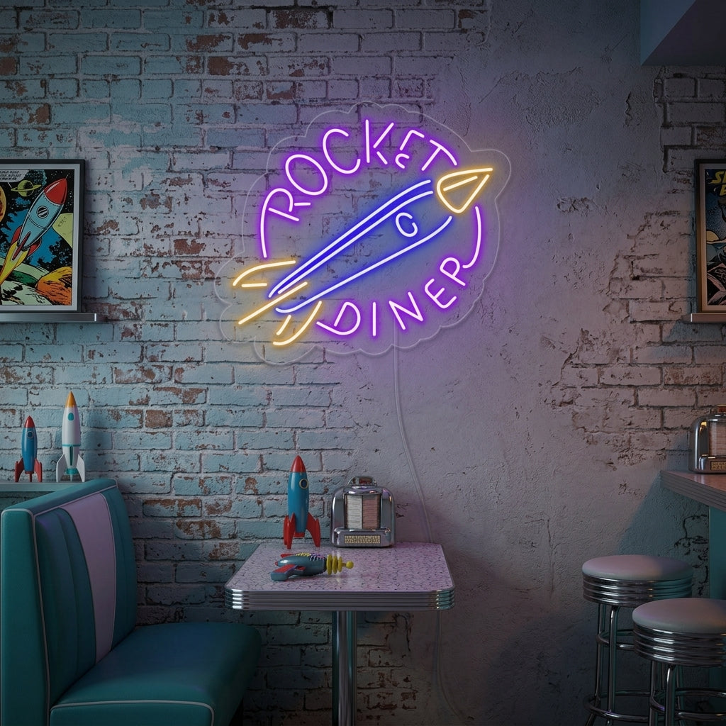 "Rocket Diner" Insegna al neon