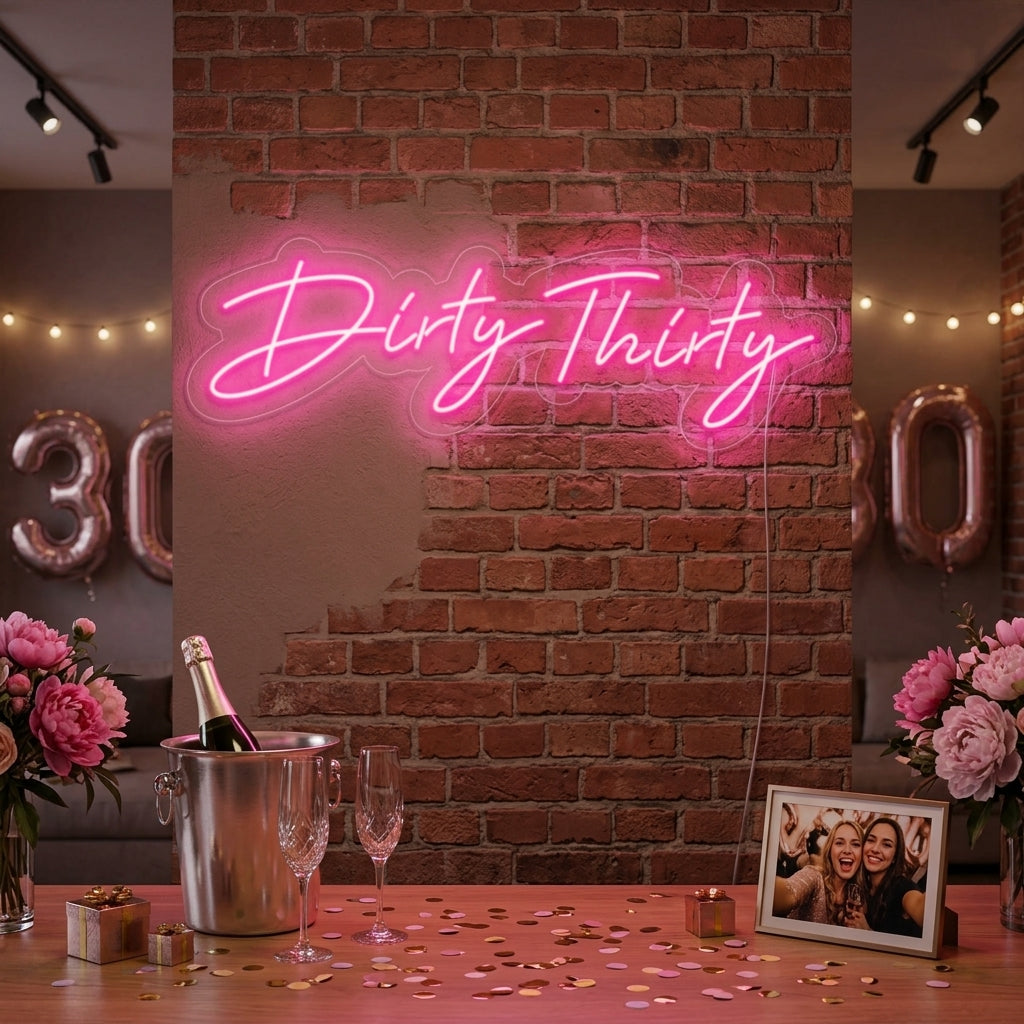 "Dirty Thirty" Insegna al neon