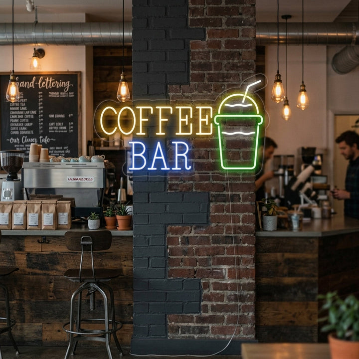 "Tazza da caffè, Coffee Bar" Insegna al neon