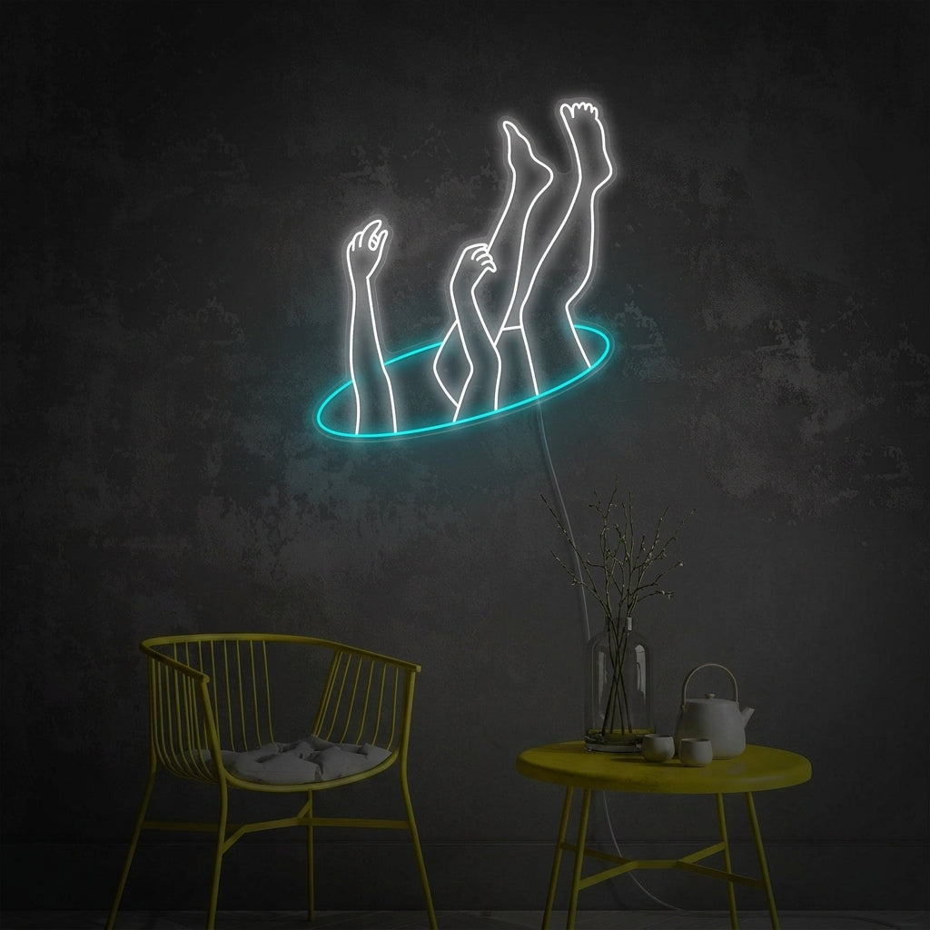 "L'ansia cade" Insegna al neon