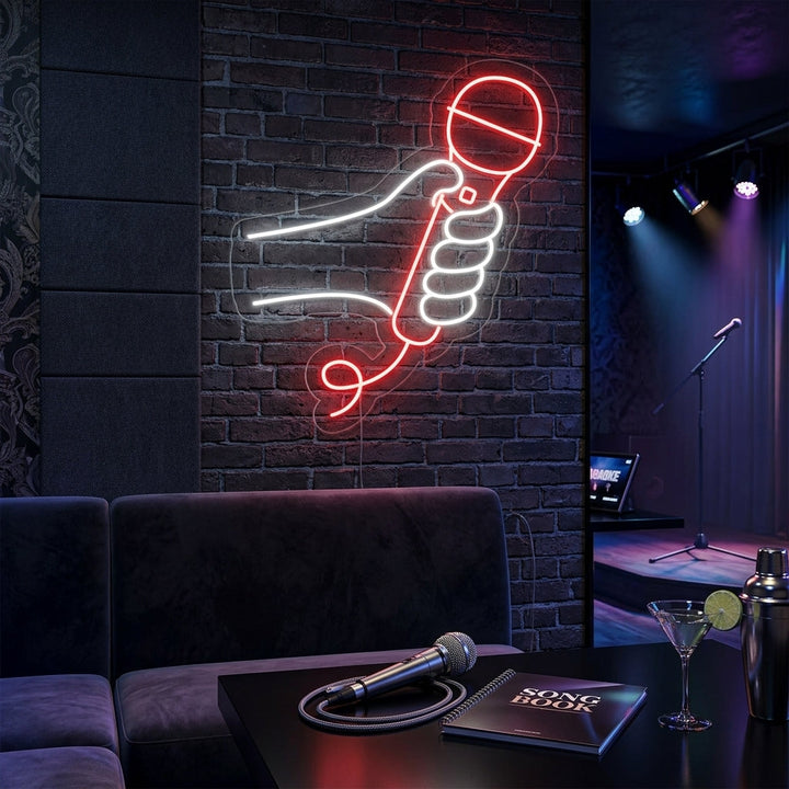 "Microfono Karaoke" Insegna al neon