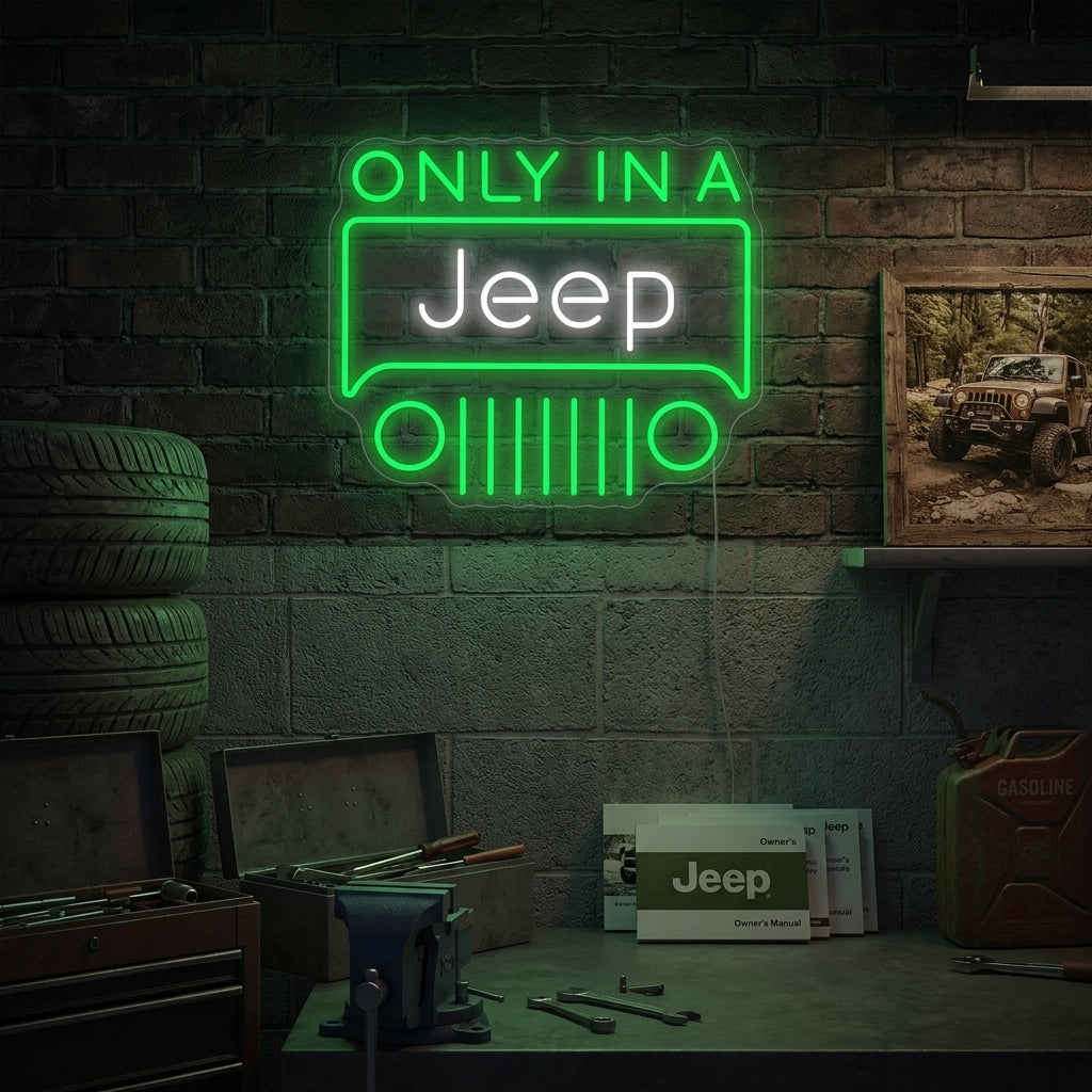 "Only In A Jeep" Insegna al neon