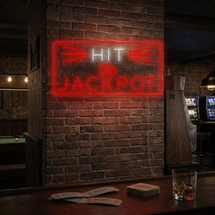 "Hit The Jackpot" Insegna al neon