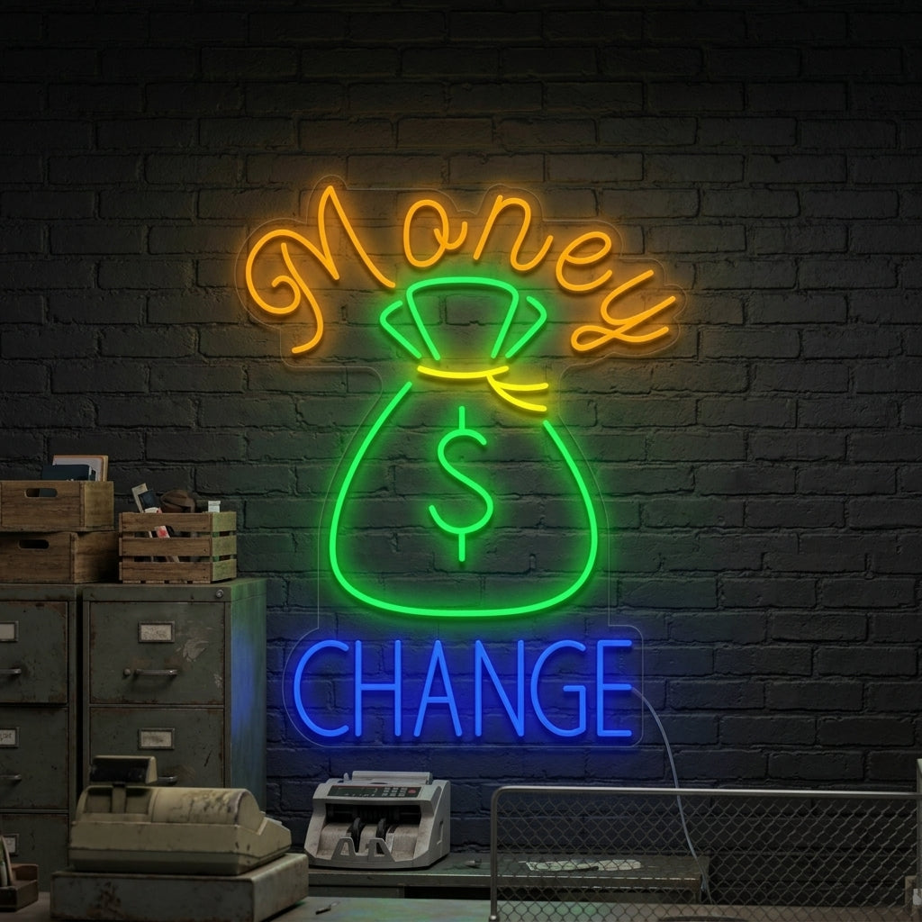 "Scambio Di Denaro" Insegna al neon