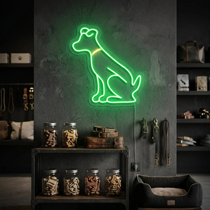 "Cane Verde, Animale" Insegna al neon