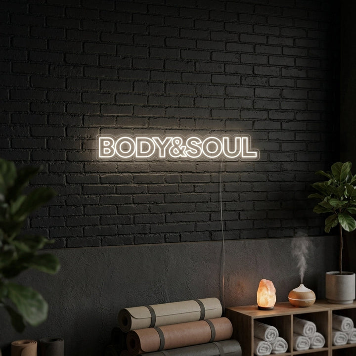 "Body And Soul, Decorazioni Per La Palestra, Citazioni Per La Palestra, Citazioni Per Il Fitness, Citazioni Per L'Allenamento" Insegna al neon