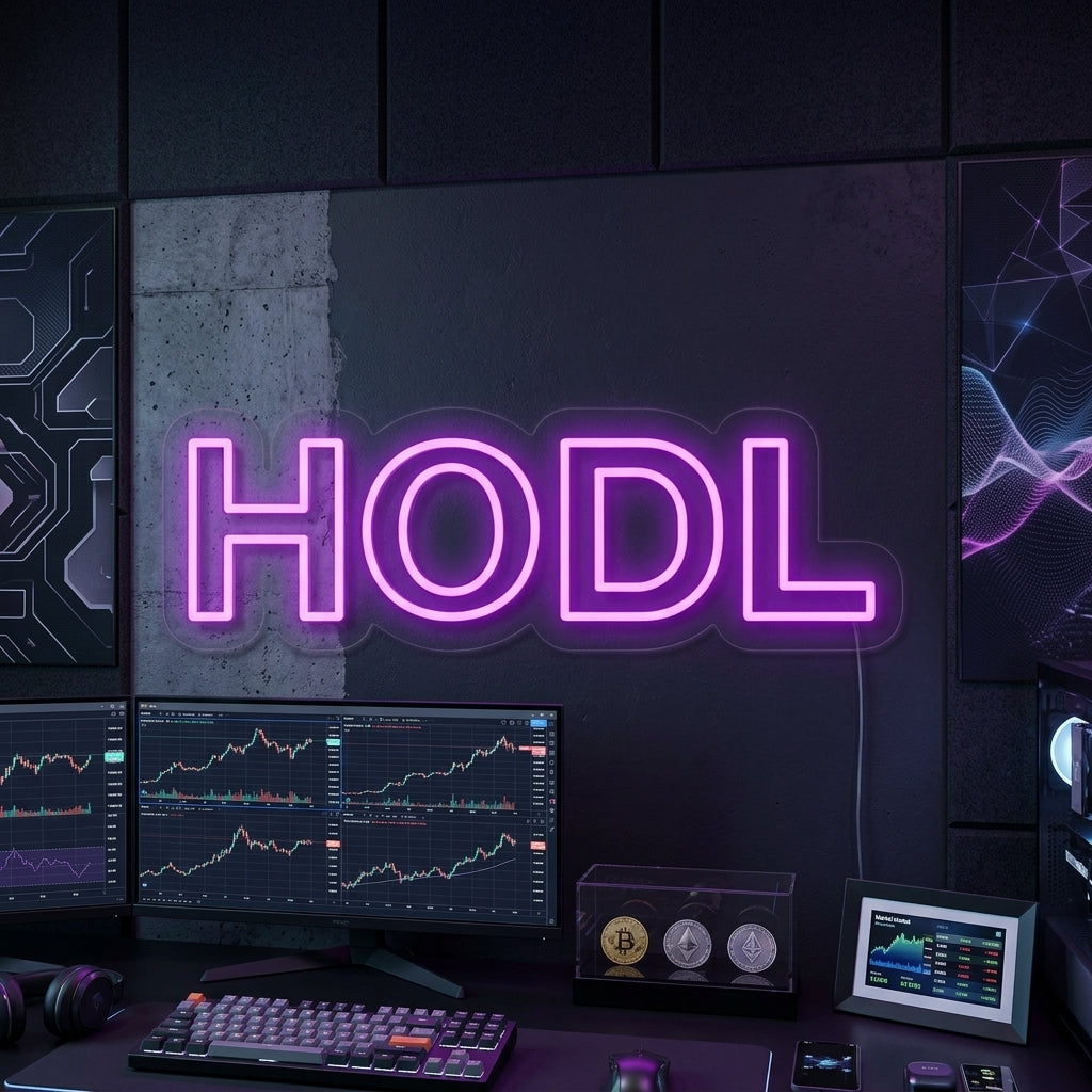 "Criptovaluta Hodl" Insegna al neon