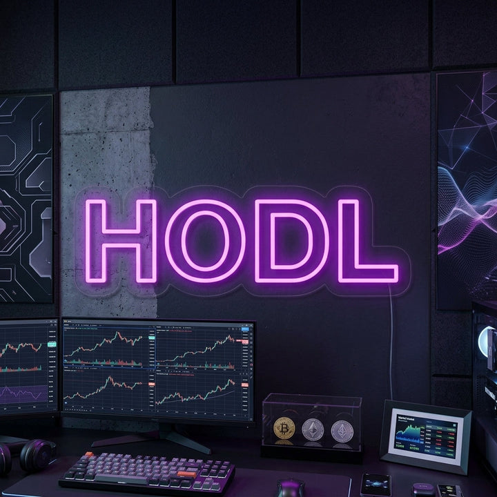 "Criptovaluta Hodl" Insegna al neon