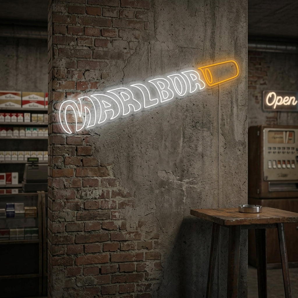 "Sigaretta Marlbor" Insegna al neon