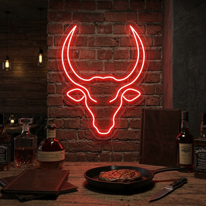 "Toro Teschio Mucca" Insegna al neon