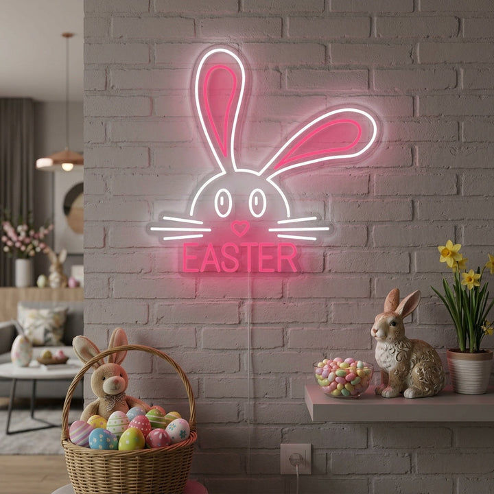 "Animale Coniglio Pasquale" Insegna al neon