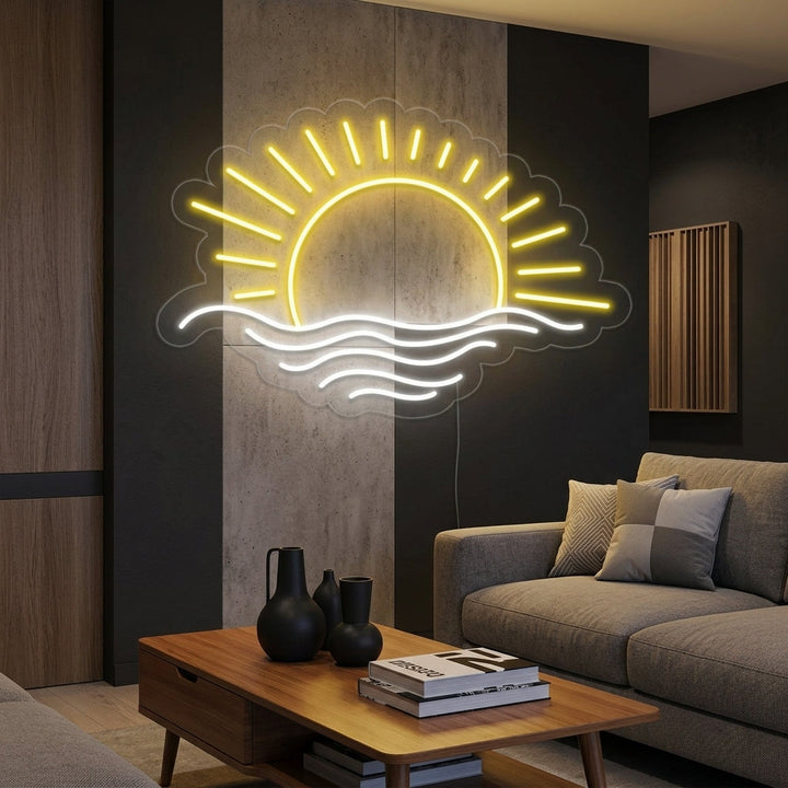 "Tramonto, Mare" Insegna al neon