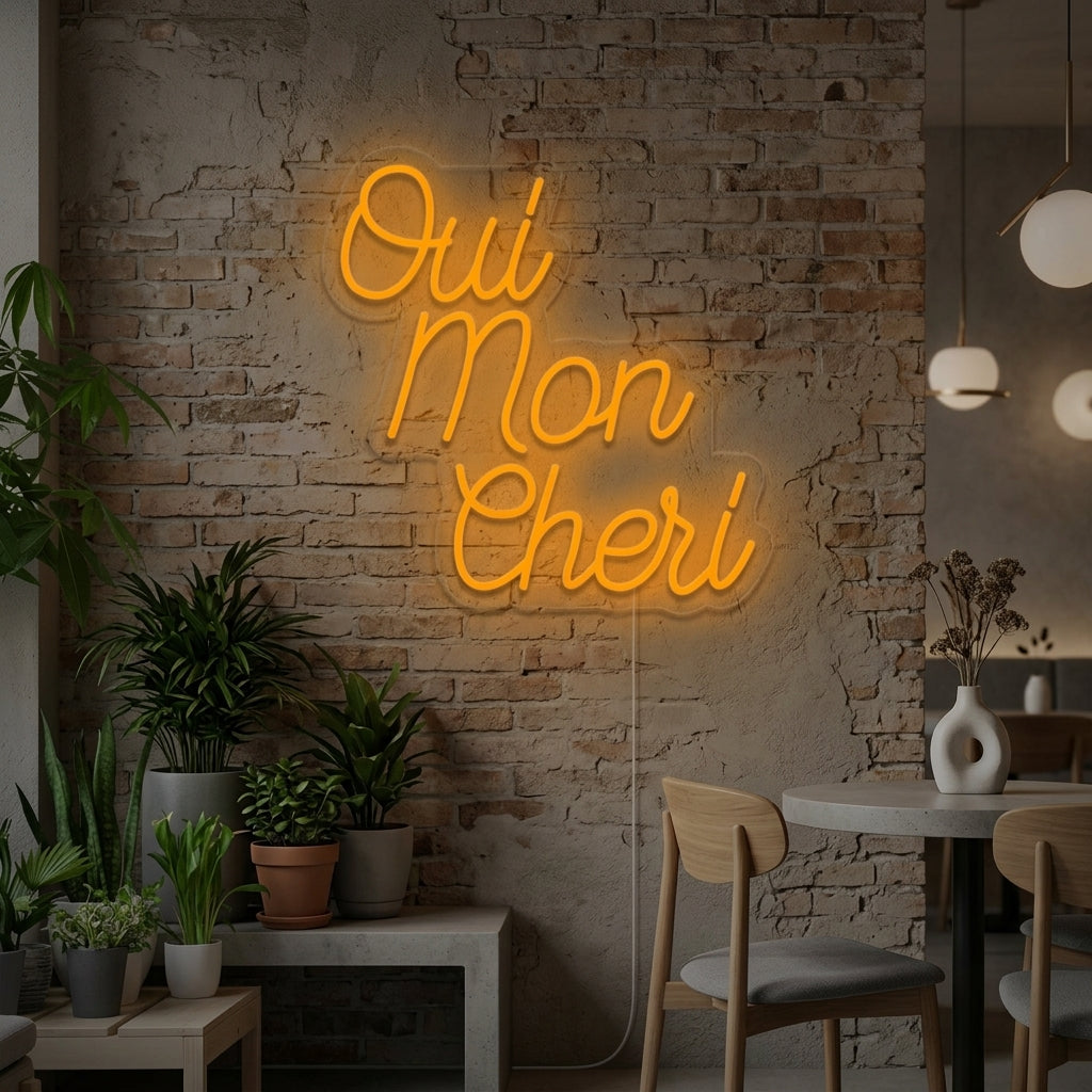 "Oui Mon Cheri French Oh Sweety" Insegna al neon