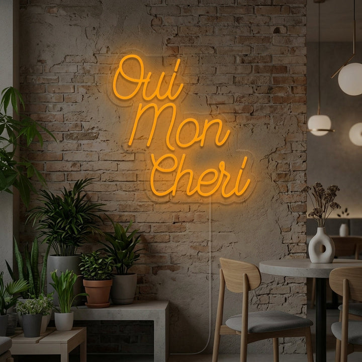 "Oui Mon Cheri French Oh Sweety" Insegna al neon