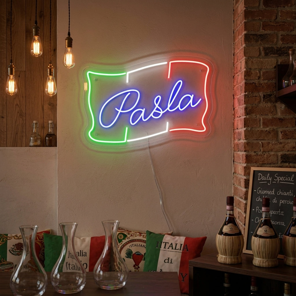 "PASTA, Cibo italiano" Insegna al neon