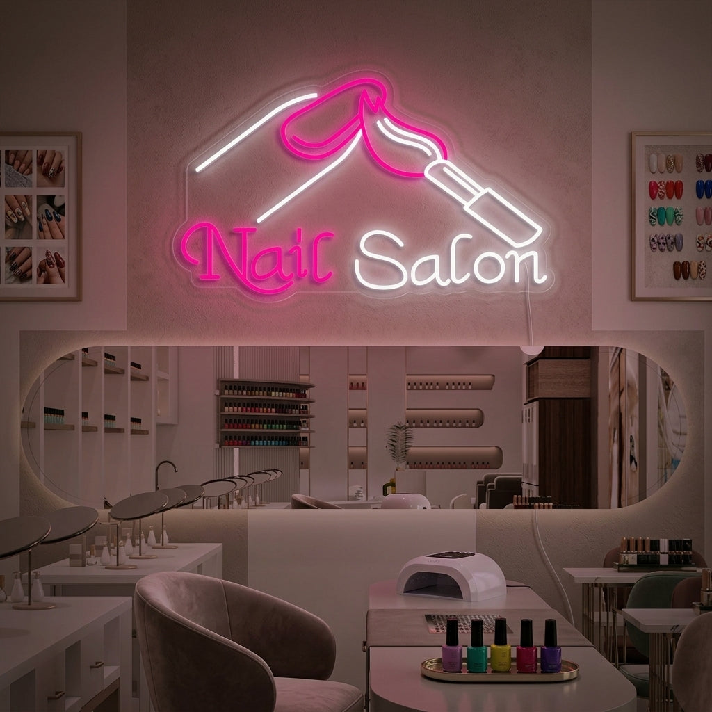"Nails Salon" Insegna al neon