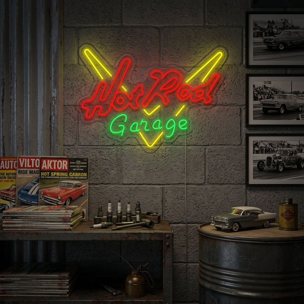 "Garage Hot Rod" Insegna al neon