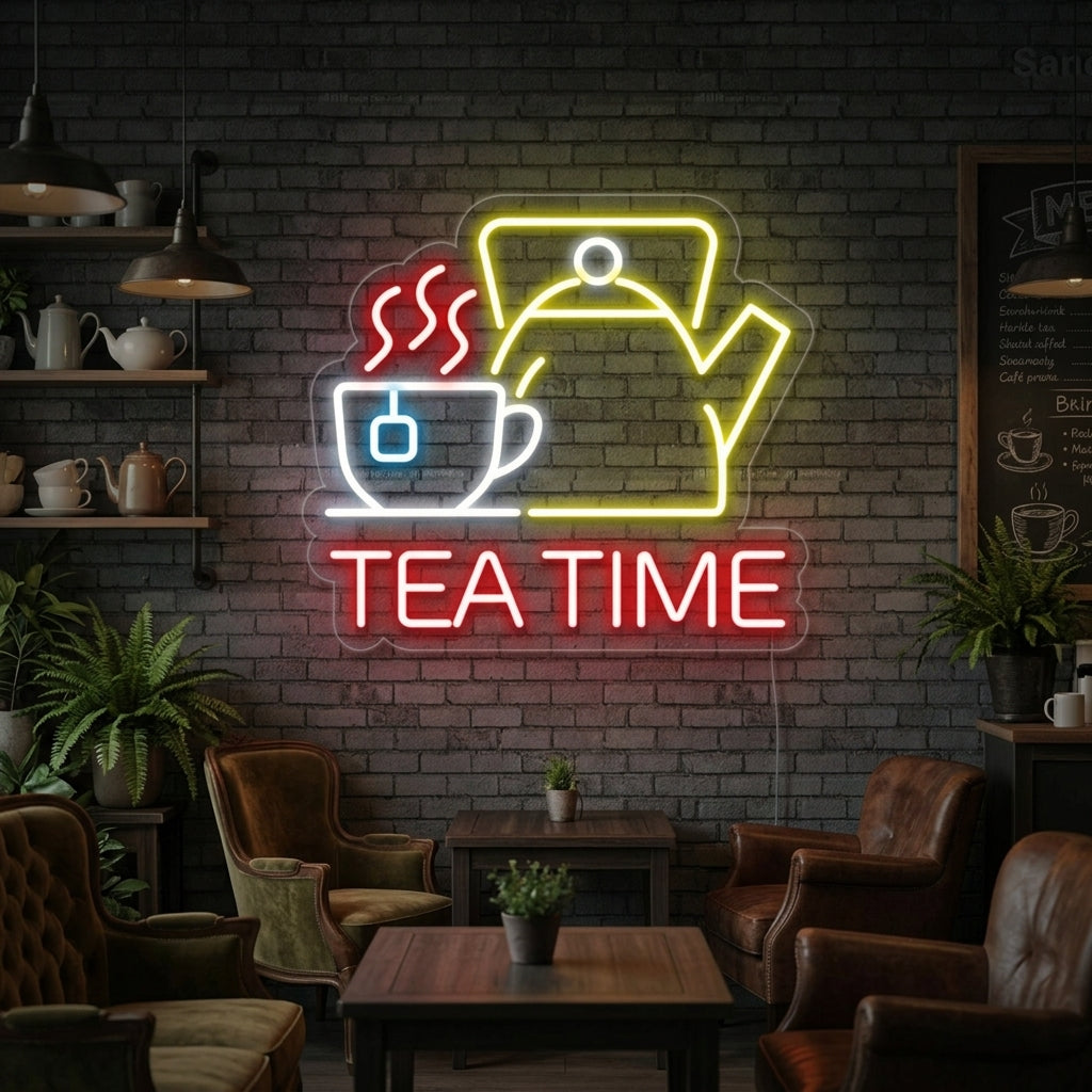 "Tea Time" Insegna al neon