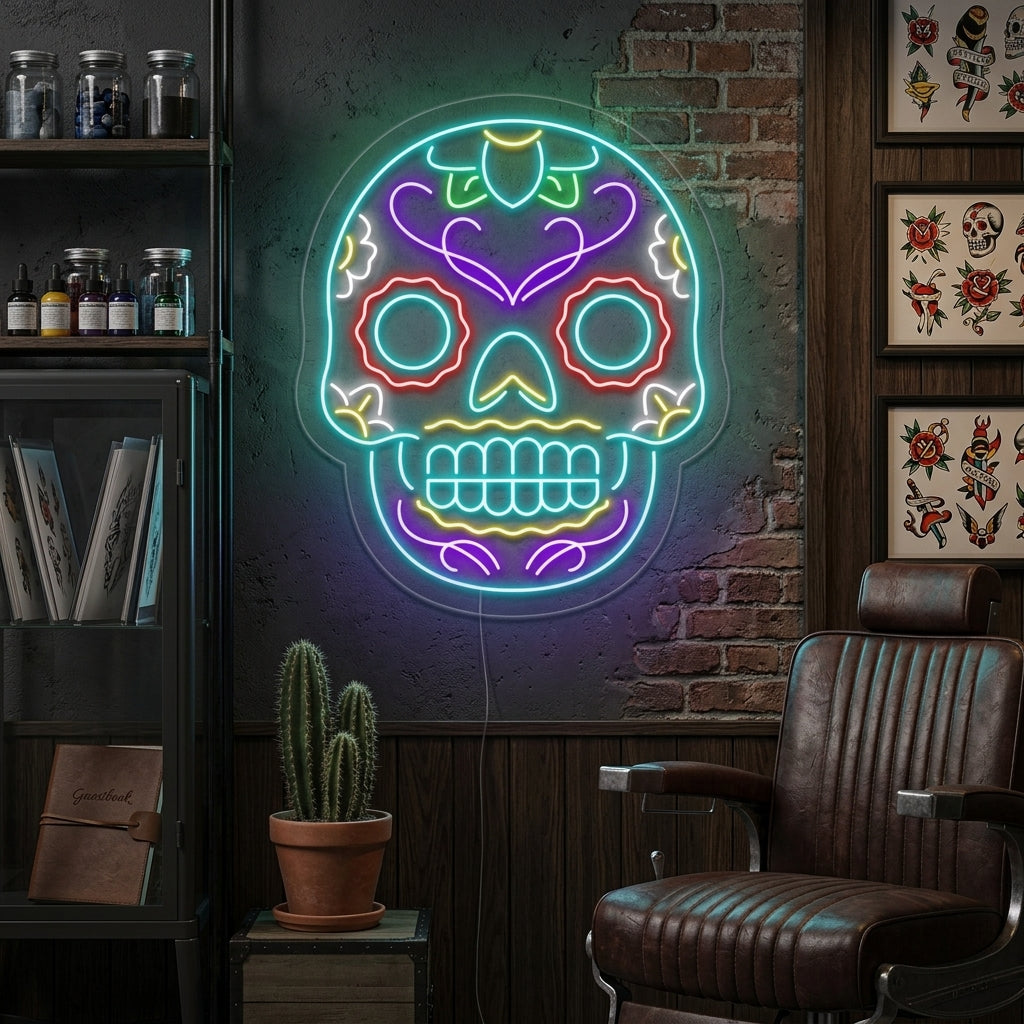 "Tatuaggio Teschio" Insegna al neon