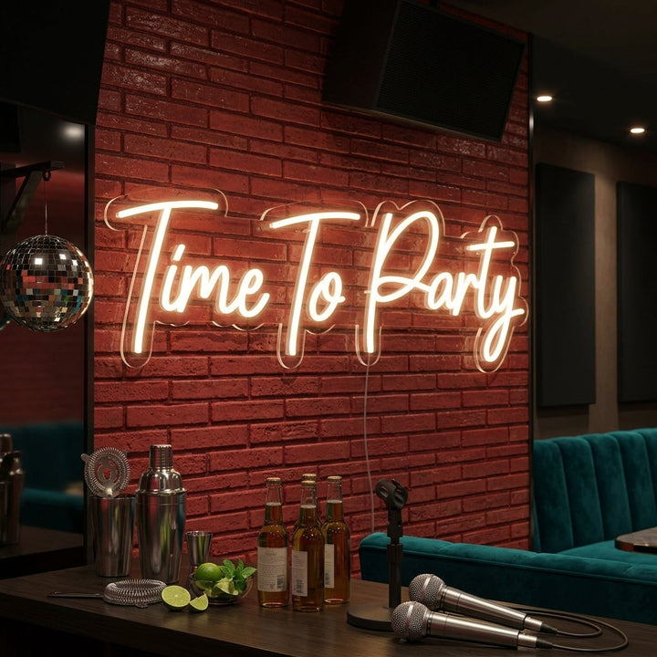 "Time To Party" Insegna al neon