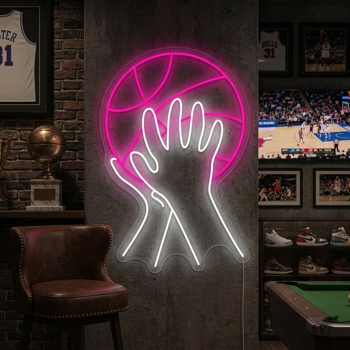 "Tiro a canestro" Insegna al neon