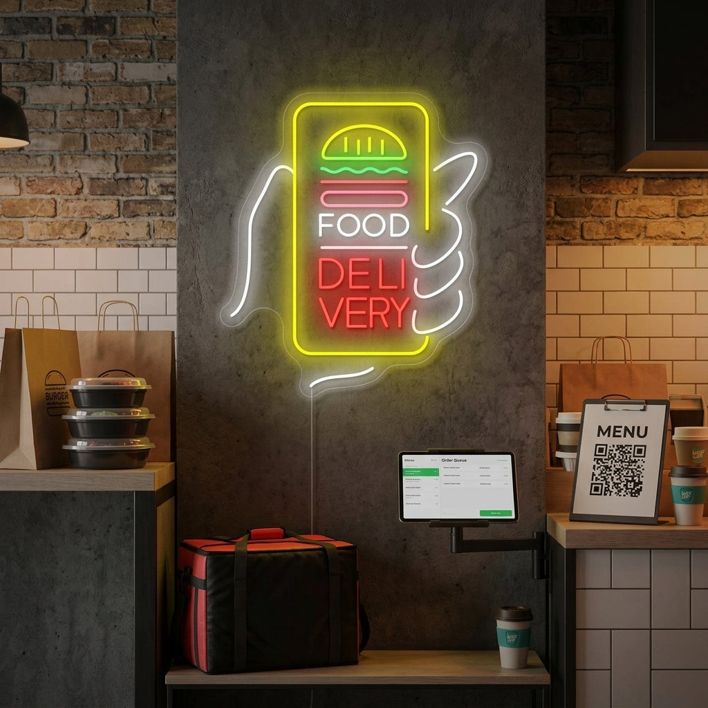 "Food Delivery" Insegna al neon
