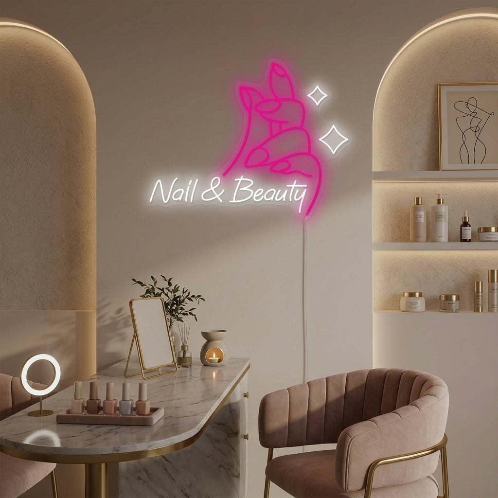 "Nail & Beauty" Insegna al neon