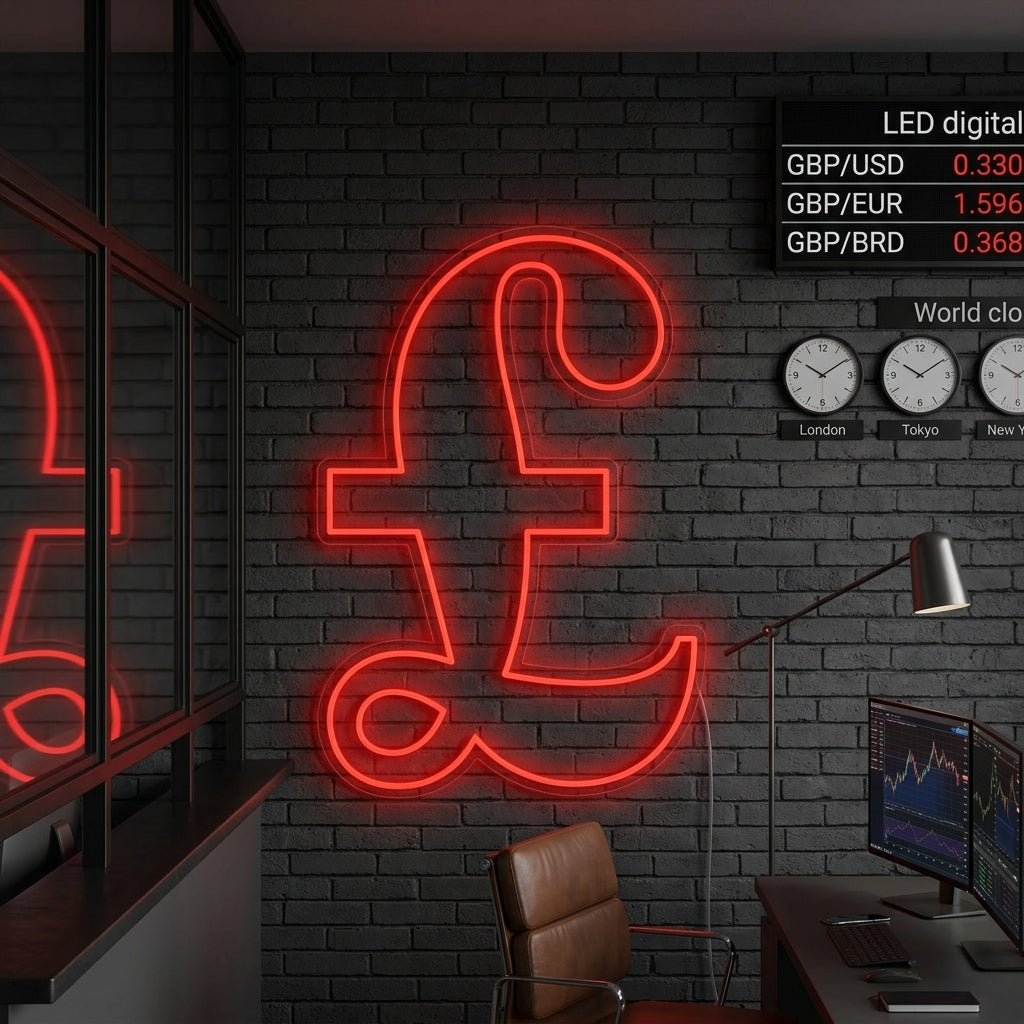 "Simbolo Della Sterlina" Insegna al neon
