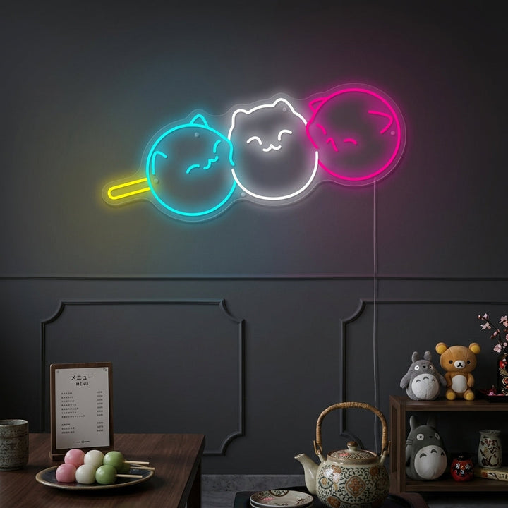 "Dango giapponese Kawaii Dango gatto" Insegna al neon