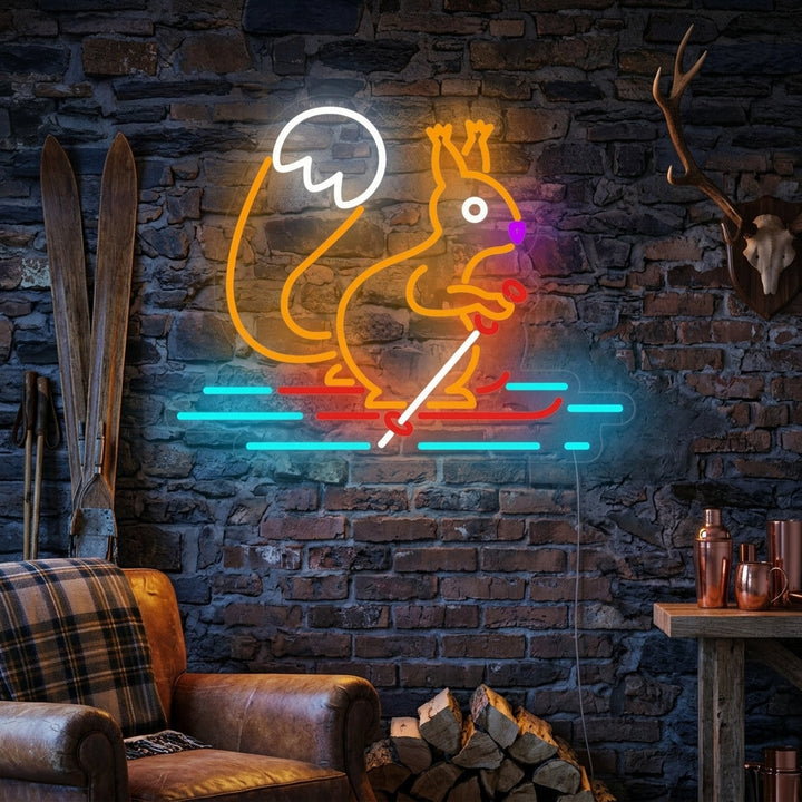 "Scoiattolo Che Scia" Insegna al neon