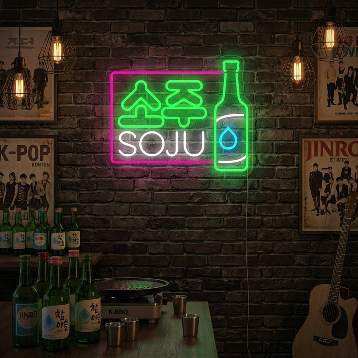 "Bevanda Coreana Soju" Insegna al neon