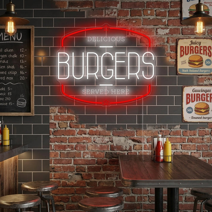 "Burgers" Insegna al neon