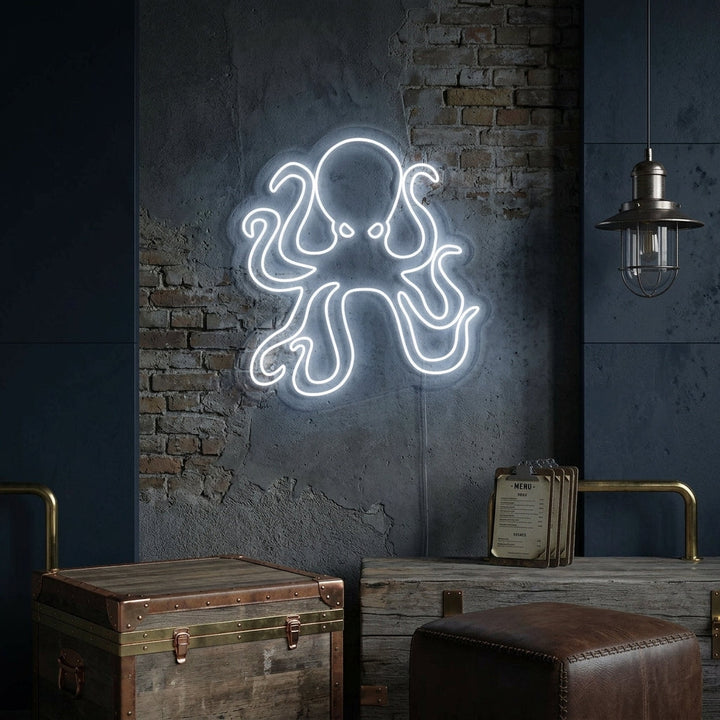 "Polpo Ristorante Animale Marino" Insegna al neon