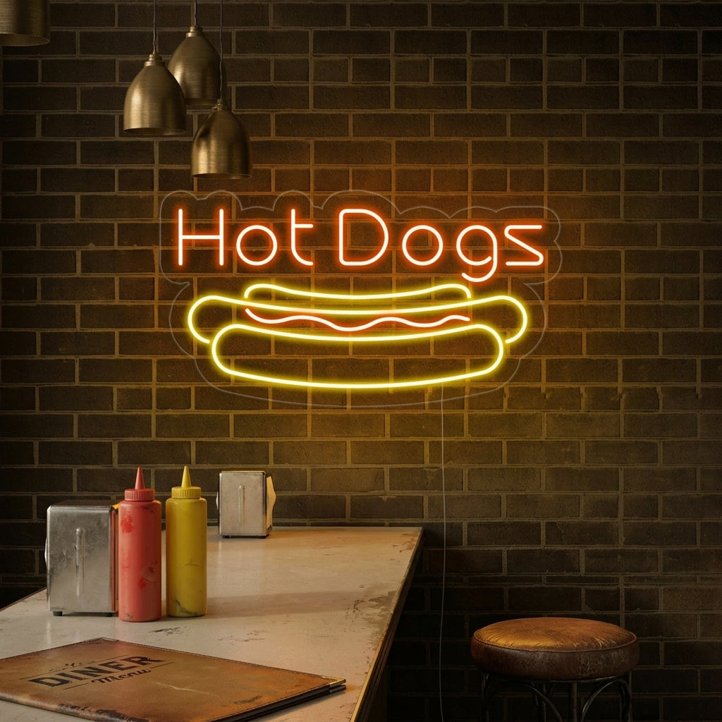 "Hot Dogs" Insegna al neon